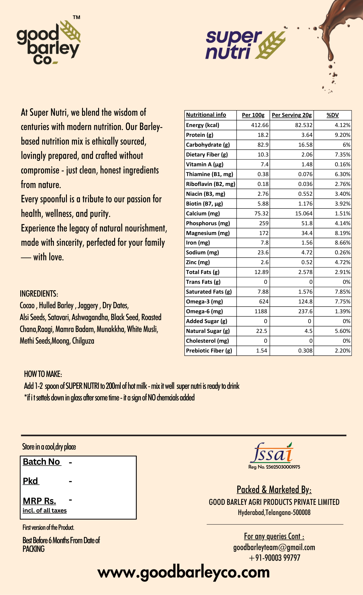 SUPER NUTRI - YOUR DAILY NUTRITION